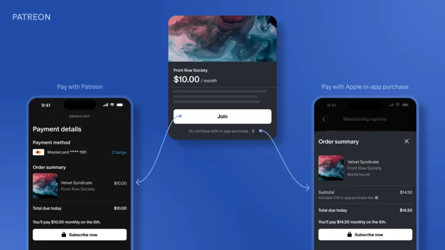 Apple вимагає від Patreon перенести оплату на зовнішній браузер