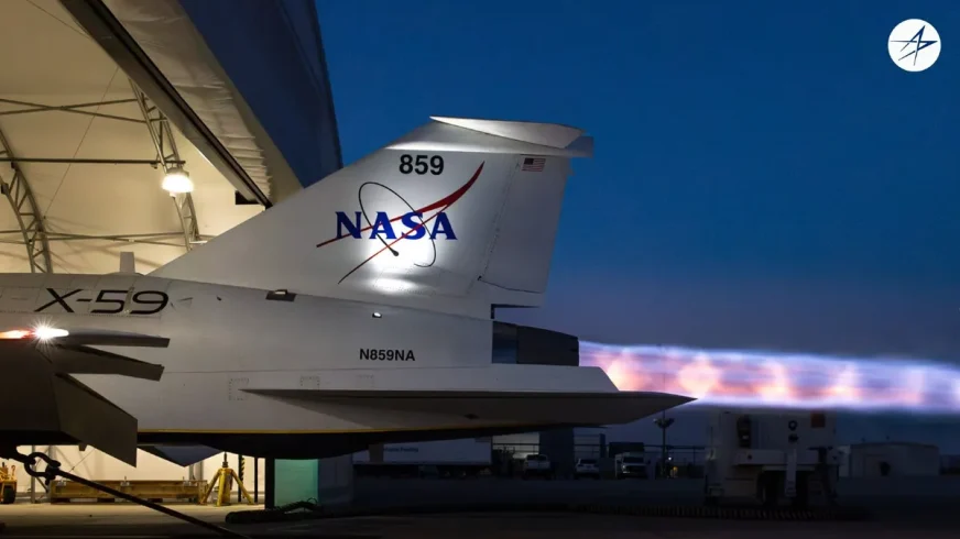 Надзвуковой самолет NASA X-59 впервые выполнил тестовое движение по взлетной полосе