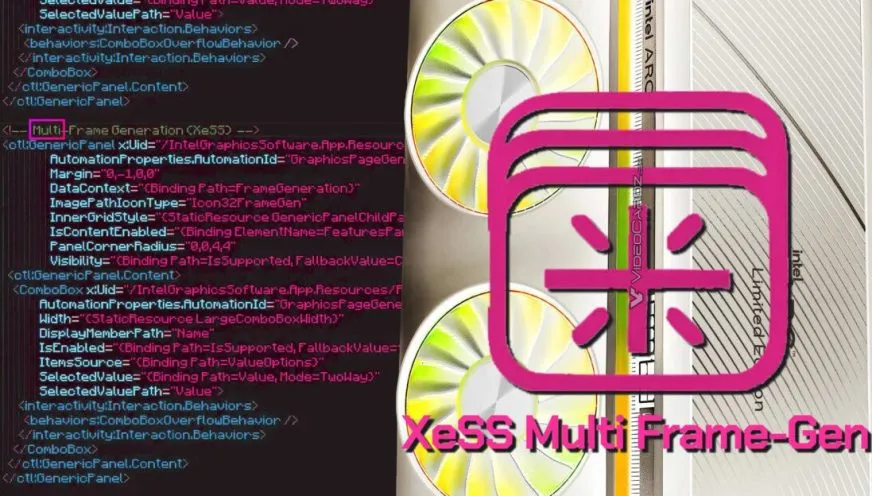 В драйвере Intel обнаружены упоминания о Multi-Frame Generation для XeSS