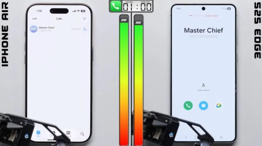 Порівняння автономності iPhone Air та Galaxy S25 Edge: результати тесту