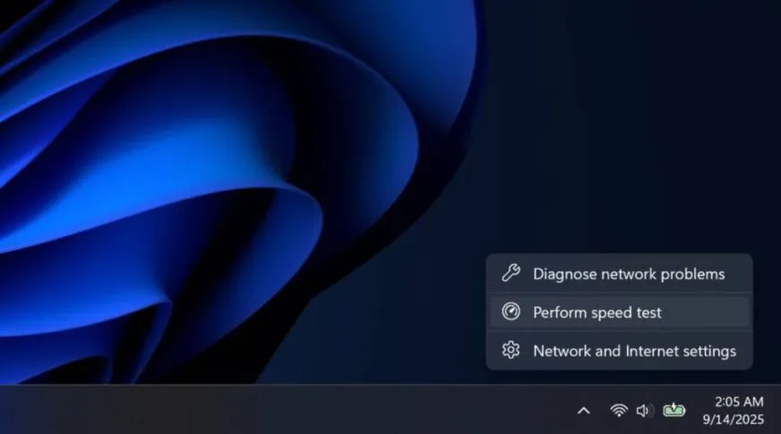 Windows 11 додає тест швидкості інтернету у панель завдань