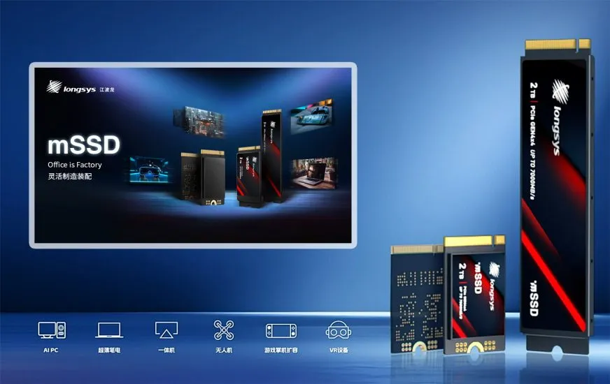 Longsys представила перший у світі інтегрований mSSD з NAND, контролером та живленням на одному чипі