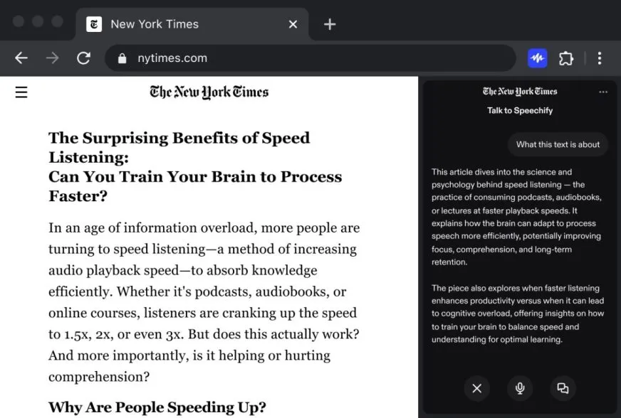Speechify внедряет голосовой набор и голосового ассистента в расширение Chrome