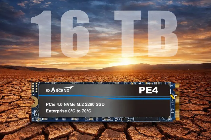 Первый внутренний SSD-накопитель на 16 ТБ Exascend PE4 доступен за $16 тысяч