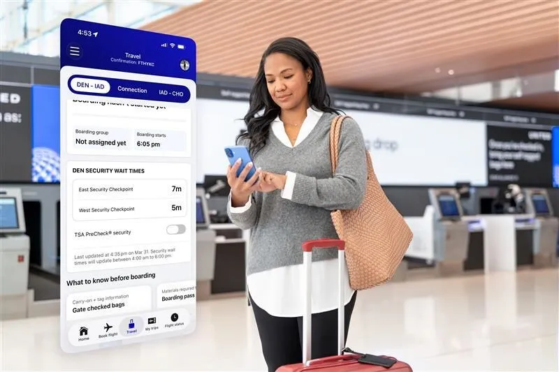 United Airlines добавила функцию отображения времени ожидания TSA в мобильном приложении