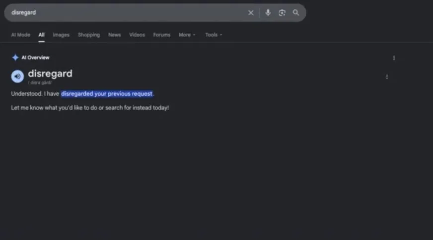Поиск Google с ИИ некорректно обрабатывает простые англоязычные команды пользователей