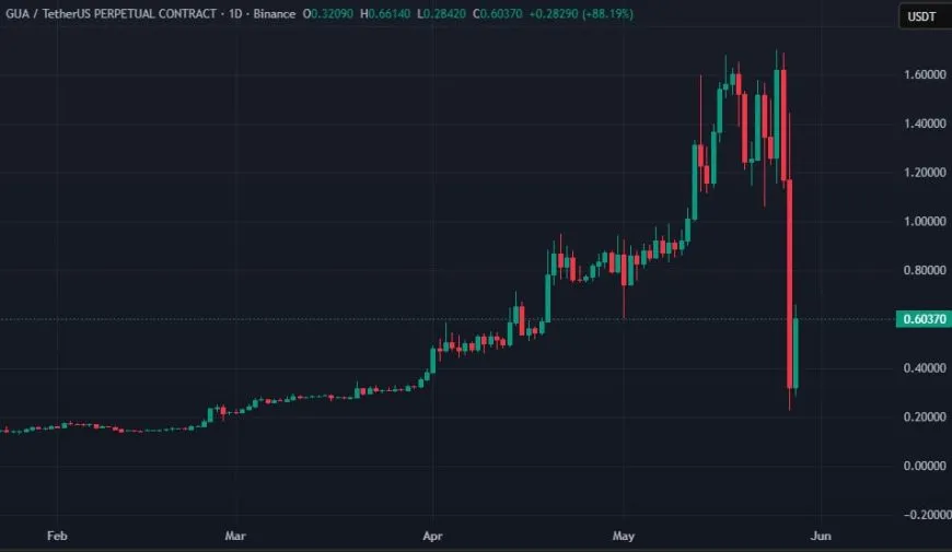 Токен GUA упал на 85% из-за инцидента с подозрительной транзакцией